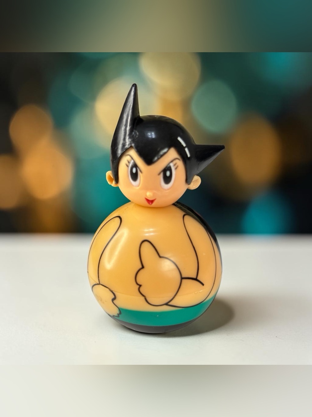 Astro Boy Roly Poly Thumbs Up Japanese Tumbling Doll Mighty Atom Spiked Black